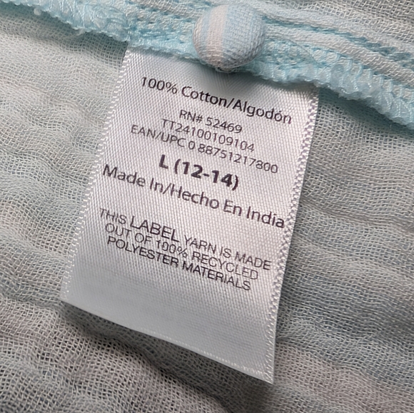 100% Cotton Blue & White Striped Tiered Maxi Sundress | Resort Wear Size 12 / 14 - Picture 7 of 7